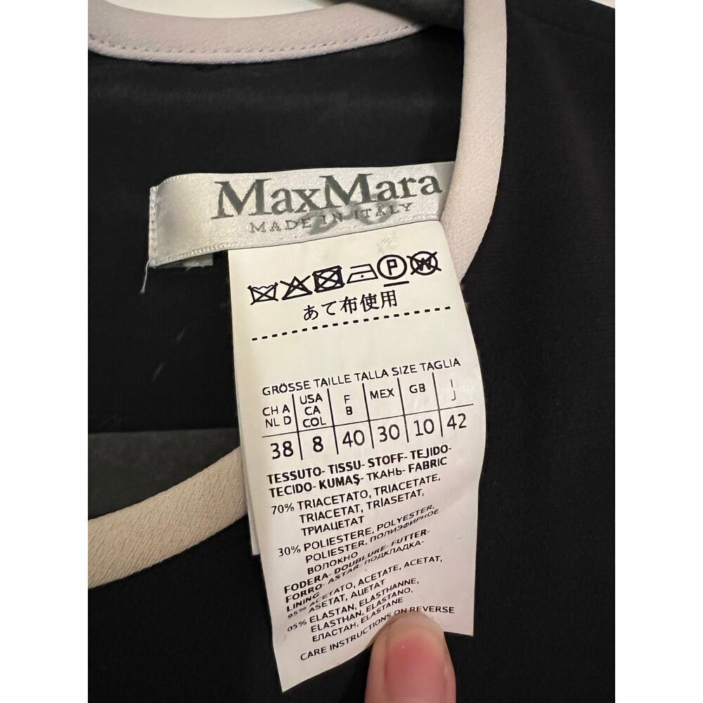 MAX MARA Navy Pink Ivory Sheath Farad Crepe Dress 8 - Picture 8 of 10